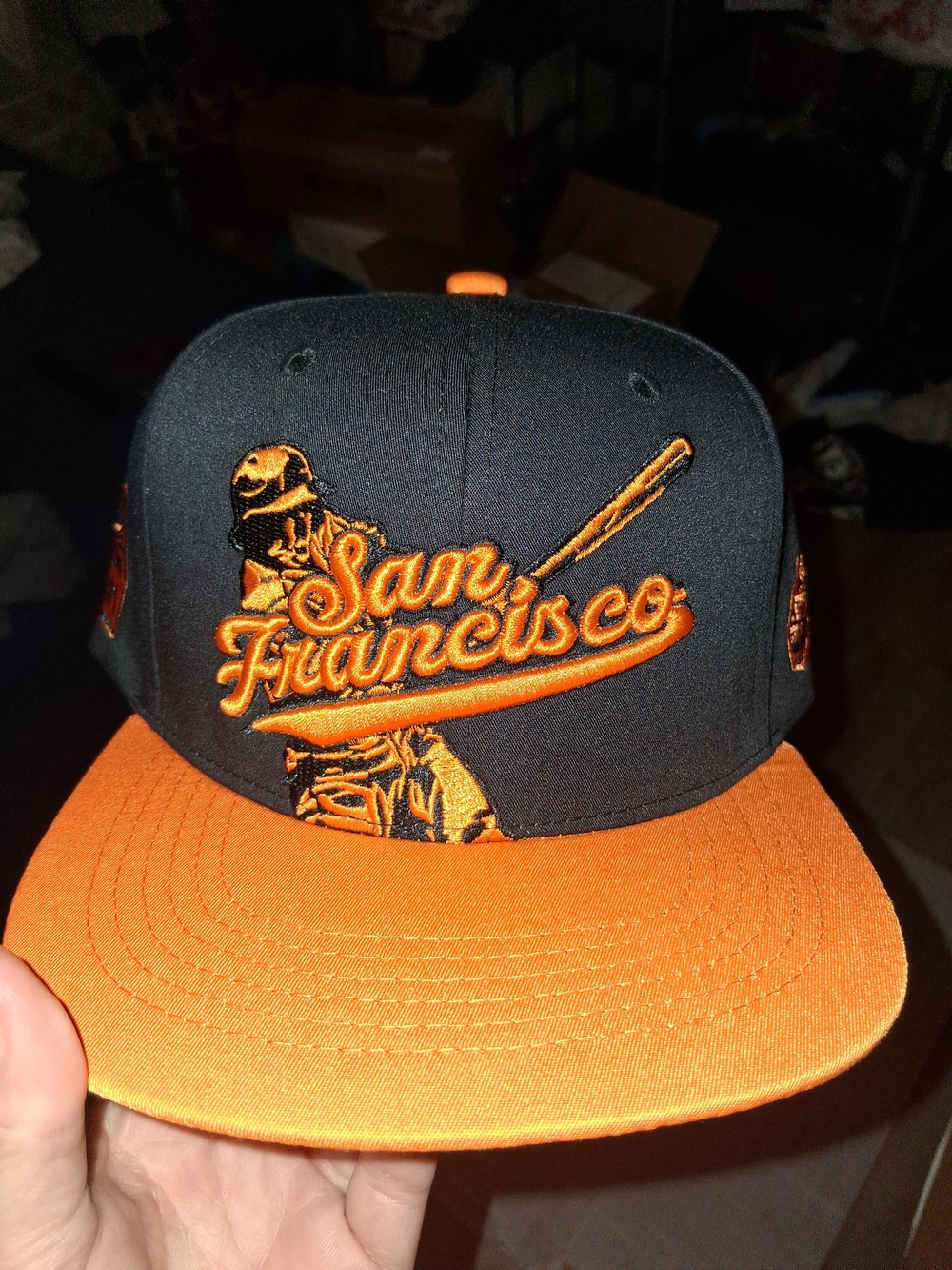 MLB San Francisco Embroidered Snapback Hat - Black & Orange